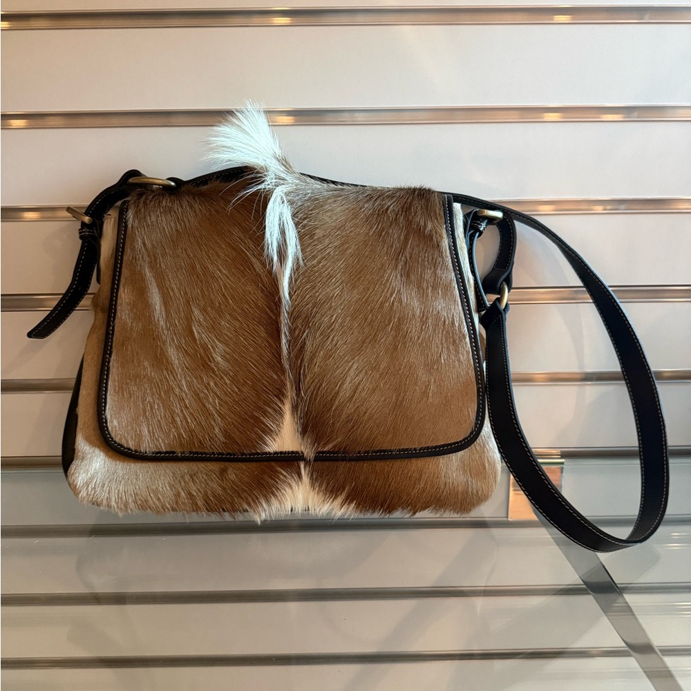 NWOT Springbok/ Genuine Leather Bag - Designer Sample